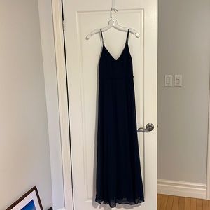 Navy Chiffon Maxi Dress NWT